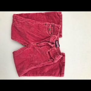 Toddler Girls cotton/ spandex deep red pants.